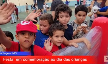 Festa em comemoração ao  dia das crianças no Bairro Riacho das  Pedras em Contagem MG
