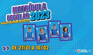 Inscrições para vagas remanescentes na rede estadual de MG começam nesta sexta(27)